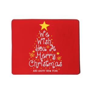 We Wish You A Merry Christmas And Happy New Year Star Tree Mousepad