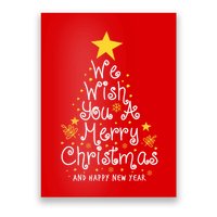 We Wish You A Merry Christmas And Happy New Year Star Tree Poster