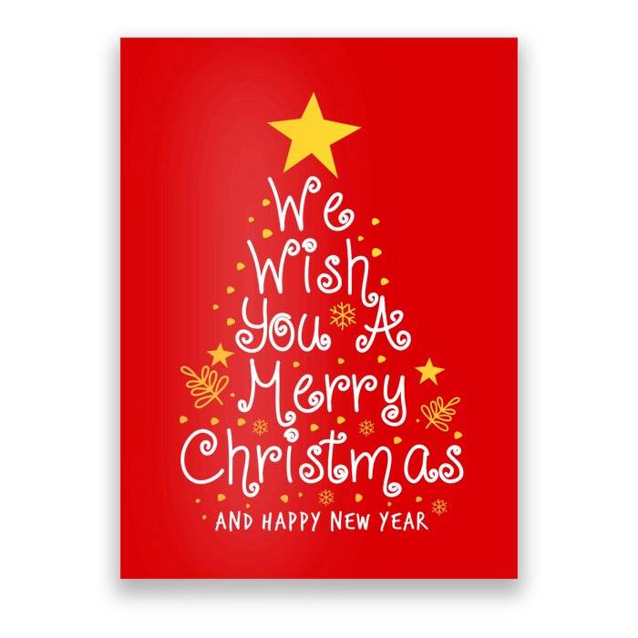 We Wish You A Merry Christmas And Happy New Year Star Tree Poster