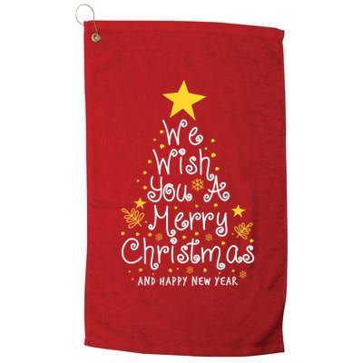 We Wish You A Merry Christmas And Happy New Year Star Tree Golf Towel