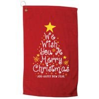 We Wish You A Merry Christmas And Happy New Year Star Tree Golf Towel
