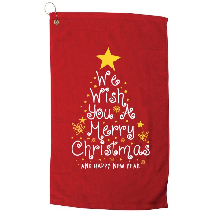We Wish You A Merry Christmas And Happy New Year Star Tree Golf Towel