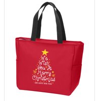 We Wish You A Merry Christmas And Happy New Year Star Tree Zip Tote Bag