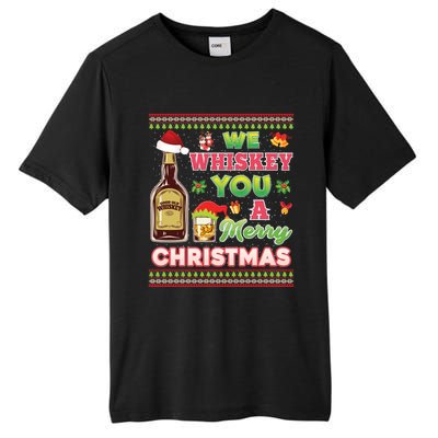 We Whiskey You A Merry Christmas Wish Pajama Ing Santa Gift Tall Fusion ChromaSoft Performance T-Shirt