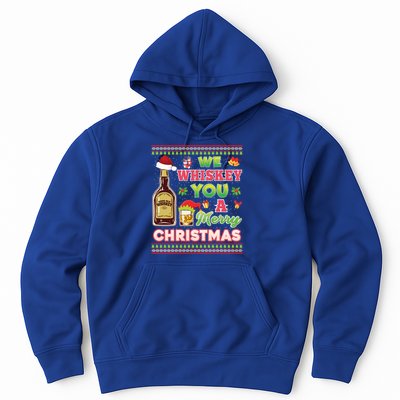 We Whiskey You A Merry Christmas Wish Pajama Ing Santa Gift Hoodie