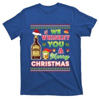 We Whiskey You A Merry Christmas Wish Pajama Ing Santa Gift T-Shirt