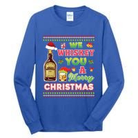 We Whiskey You A Merry Christmas Wish Pajama Ing Santa Gift Tall Long Sleeve T-Shirt