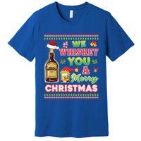 We Whiskey You A Merry Christmas Wish Pajama Ing Santa Gift Premium T-Shirt