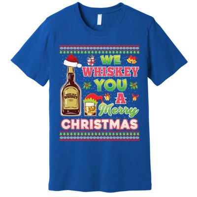 We Whiskey You A Merry Christmas Wish Pajama Ing Santa Gift Premium T-Shirt