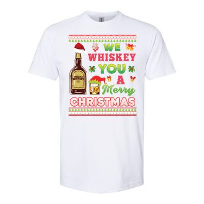 We Whiskey You A Merry Christmas Wish Pajama Ing Santa Gift Softstyle CVC T-Shirt