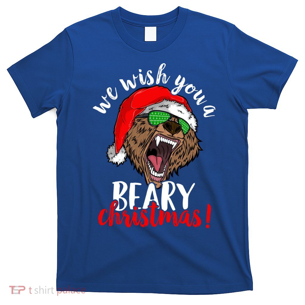 We Wish You A Beary Christmas Santa Bear Xmas Sunglasses Gift T-Shirt