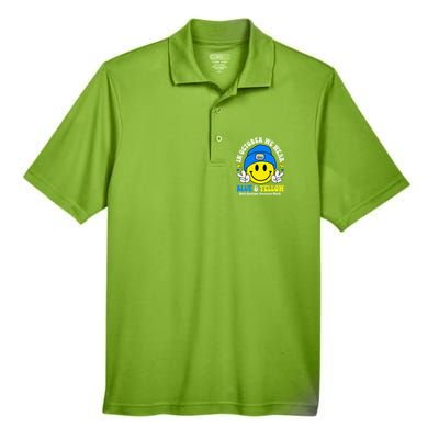 We Wear Yellow Blue Smile Face For Down Syndrome Awareness Men's Origin Performance Pique Polo