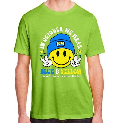 We Wear Yellow Blue Smile Face For Down Syndrome Awareness Adult ChromaSoft Performance T-Shirt