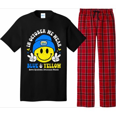 We Wear Yellow Blue Smile Face For Down Syndrome Awareness Pajama Set