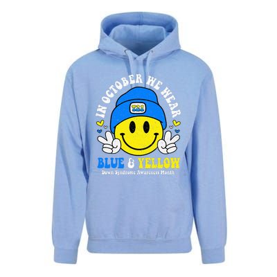 We Wear Yellow Blue Smile Face For Down Syndrome Awareness Unisex Surf Hoodie