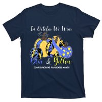 We Wear Yellow And Blue Pumpkins For Down Syndrome Awareness T-Shirt