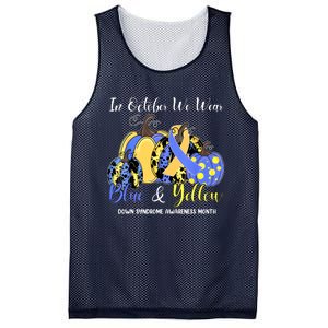 We Wear Yellow And Blue Pumpkins For Down Syndrome Awareness Mesh Reversible Basketball Jersey Tank