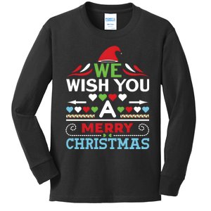 We Wish You A Merry Christmas Kids Long Sleeve Shirt