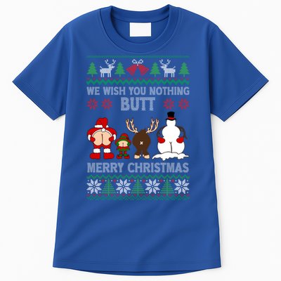 We Wish You Nothing Butt Merry Christmas Funny Santa Butt Cute Gift Tall T-Shirt