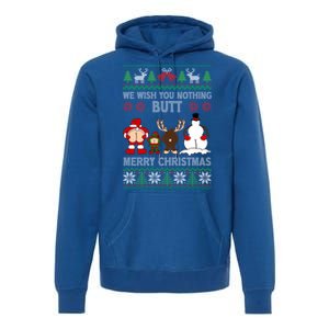 We Wish You Nothing Butt Merry Christmas Funny Santa Butt Cute Gift Premium Hoodie