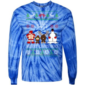 We Wish You Nothing Butt Merry Christmas Funny Santa Butt Cute Gift Tie-Dye Long Sleeve Shirt