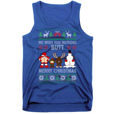 We Wish You Nothing Butt Merry Christmas Funny Santa Butt Cute Gift Tank Top