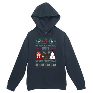 We Wish You Nothing Butt Merry Christmas Funny Santa Butt Cute Gift Urban Pullover Hoodie