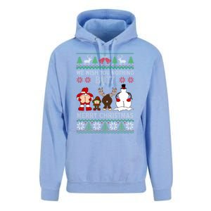 We Wish You Nothing Butt Merry Christmas Funny Santa Butt Cute Gift Unisex Surf Hoodie