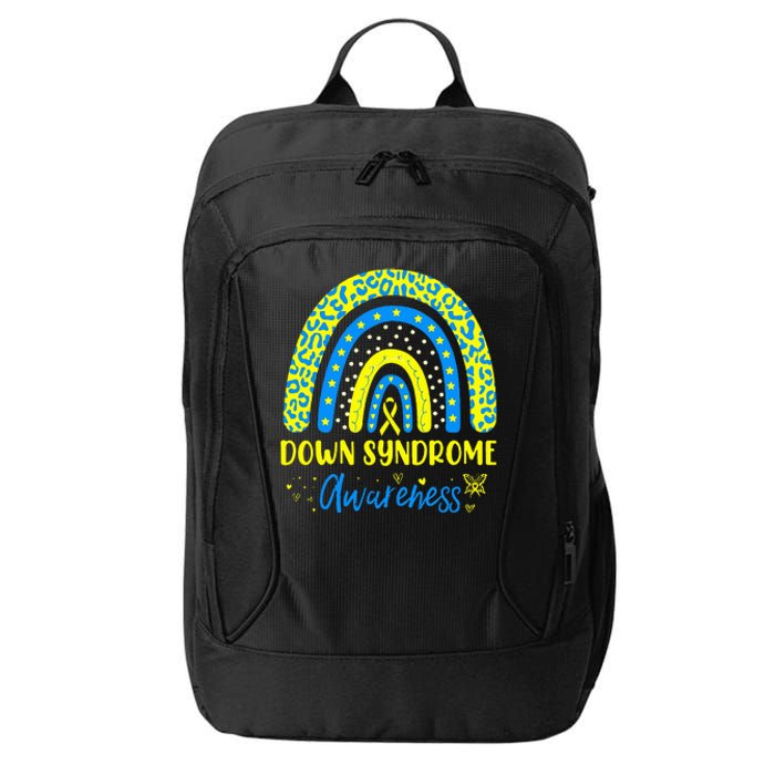 We Wear Yellow and Blue Down Syndrome Awareness Rainbow City Backpack