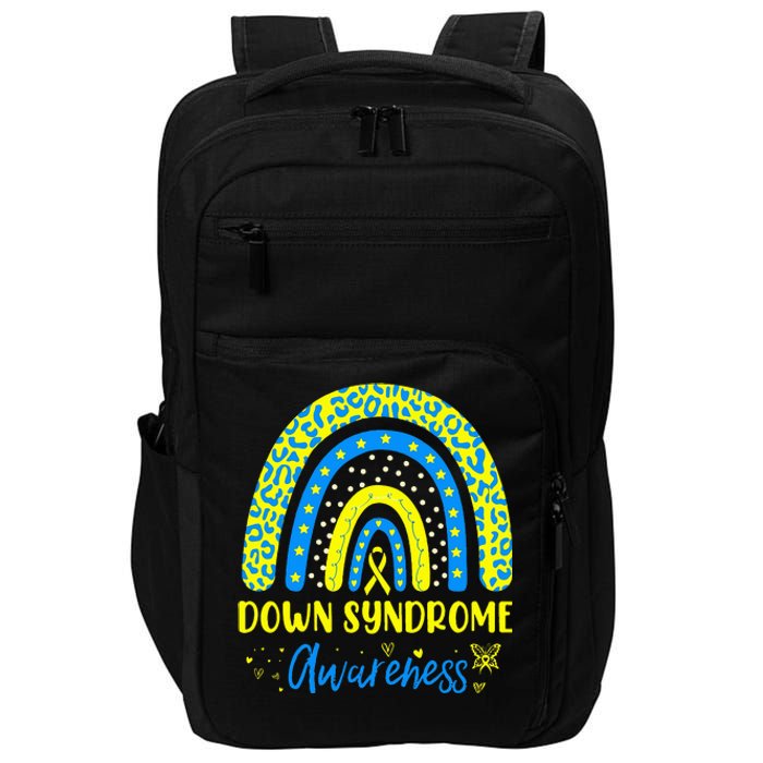 We Wear Yellow and Blue Down Syndrome Awareness Rainbow Impact Tech Backpack