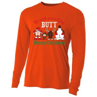 We Wish You Nothing Butt Merry Christmas Xmas Santa Snow Great Gift Cooling Performance Long Sleeve Crew