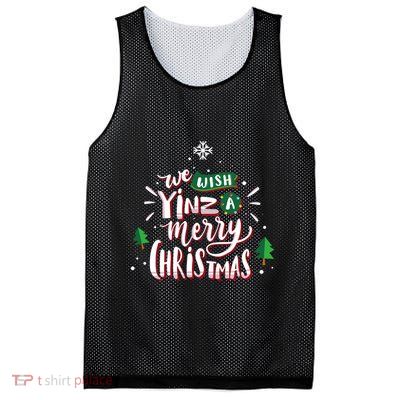 We Wish Yinz A Merry Christmas Funny Pittsburgh Slang Long Sleeve Mesh Reversible Basketball Jersey Tank