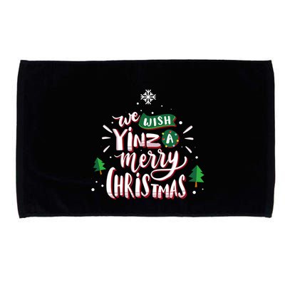 We Wish Yinz A Merry Christmas Funny Pittsburgh Slang Long Sleeve Microfiber Hand Towel