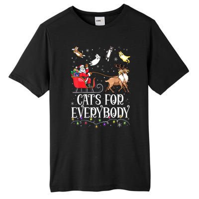 Women Xmas Cats For Everybody Christmas Lights Cat Funny Santa Gift Tall Fusion ChromaSoft Performance T-Shirt