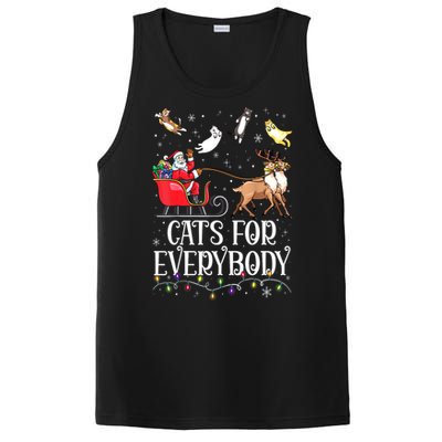 Women Xmas Cats For Everybody Christmas Lights Cat Funny Santa Gift PosiCharge Competitor Tank