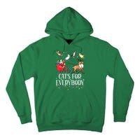 Women Xmas Cats For Everybody Christmas Lights Cat Funny Santa Gift Tall Hoodie