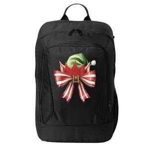 Women Xmas Cute Elf Coquette Bow Christmas Vibes Girly Gift City Backpack