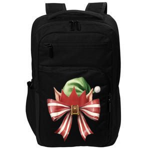 Women Xmas Cute Elf Coquette Bow Christmas Vibes Girly Gift Impact Tech Backpack