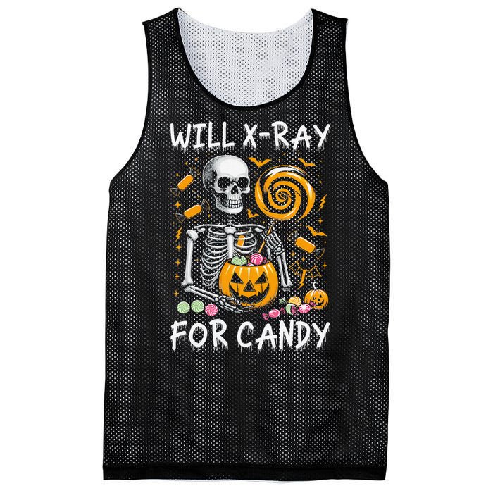 Will Xray For Candy Cute Halloween Skeleton Candy Radiology Gift Mesh Reversible Basketball Jersey Tank