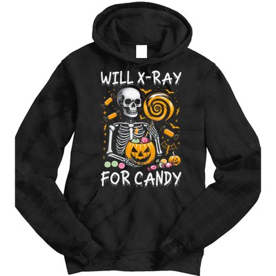 Will Xray For Candy Cute Halloween Skeleton Candy Radiology Gift Tie Dye Hoodie