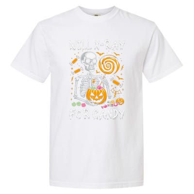 Will Xray For Candy Cute Halloween Skeleton Candy Radiology Gift Garment-Dyed Heavyweight T-Shirt