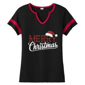 Winter Xmas Snowman Santa Claus Reindeer Merry Christmas Ladies Halftime Notch Neck Tee