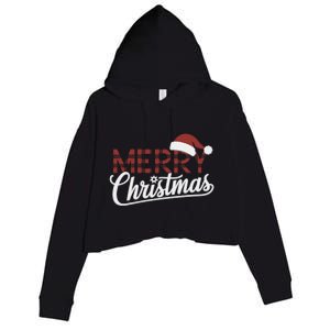 Winter Xmas Snowman Santa Claus Reindeer Merry Christmas Crop Fleece Hoodie