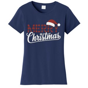 Winter Xmas Snowman Santa Claus Reindeer Merry Christmas Women's T-Shirt