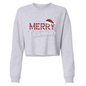 Winter Xmas Snowman Santa Claus Reindeer Merry Christmas Cropped Pullover Crew