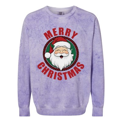 Winter Xmas Snowman Santa Claus Reindeer Merry Christmas Colorblast Crewneck Sweatshirt