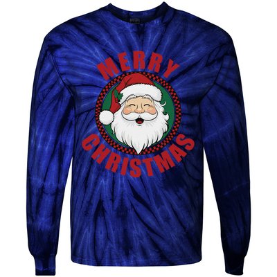 Winter Xmas Snowman Santa Claus Reindeer Merry Christmas Tie-Dye Long Sleeve Shirt