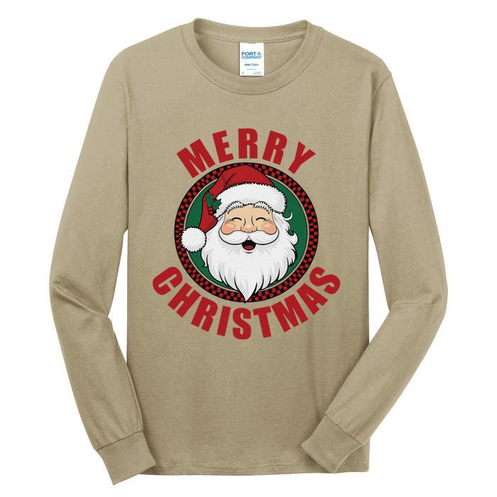 Winter Xmas Snowman Santa Claus Reindeer Merry Christmas Tall Long Sleeve T-Shirt