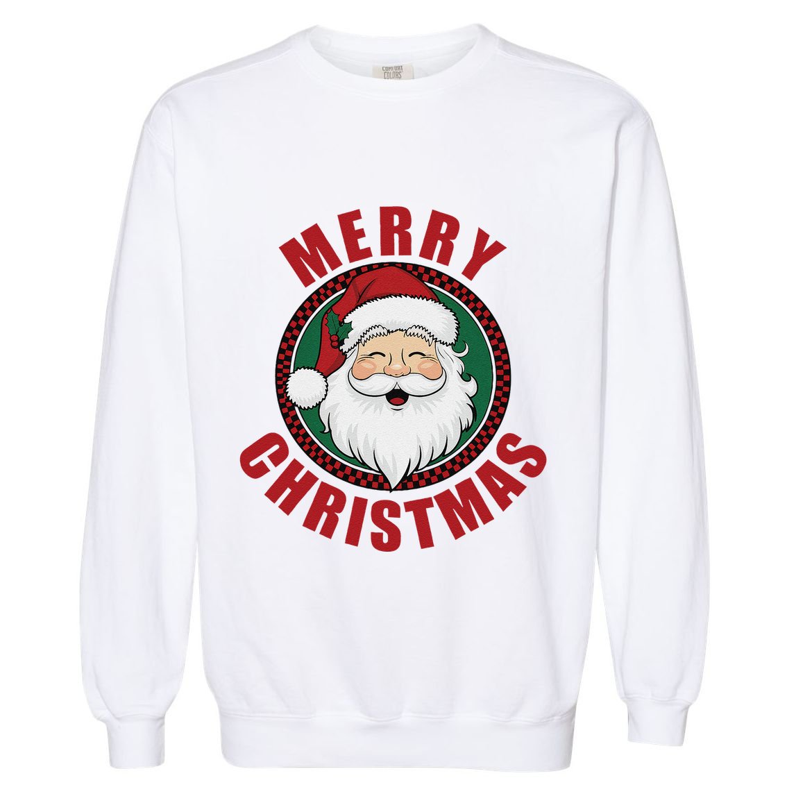 Winter Xmas Snowman Santa Claus Reindeer Merry Christmas Garment-Dyed Sweatshirt