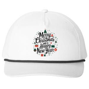 Winter Xmas Snowman Santa Claus Reindeer Merry Christmas Snapback Five-Panel Rope Hat